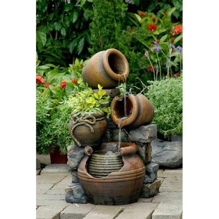 JECO Jeco FCL055 Multi Pots Outdoor Water Fountain With Flower Pot FCL055